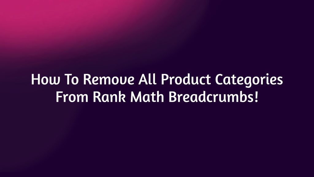 remove product categories