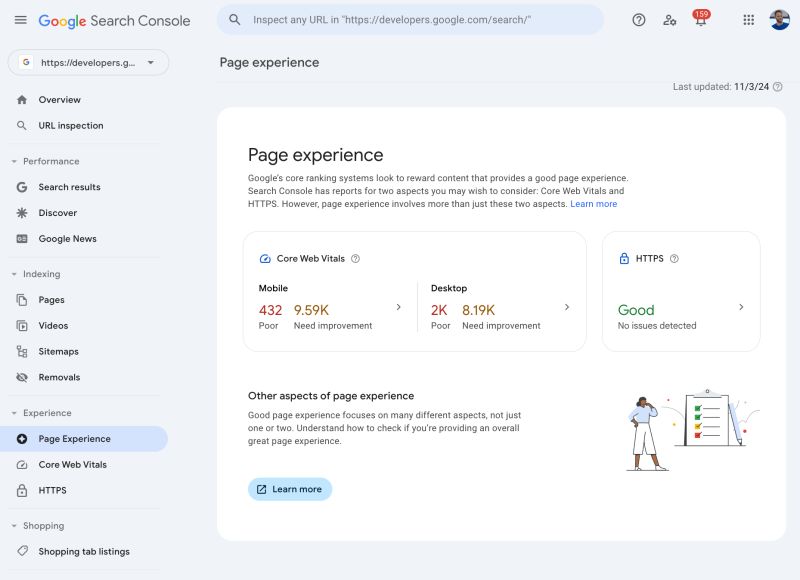 Google Page Experience Report
